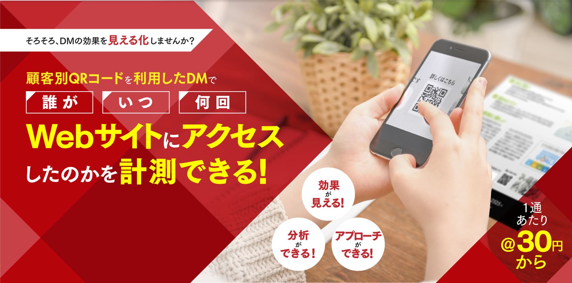 顧客別QRコードを利用したDMで「誰が」「いつ」「何回」webサイトにアクセスしたのかを計測できる!